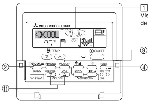 MITSUBISHI PLA-A.BA - Configuración de día de lapellata y hora - 1