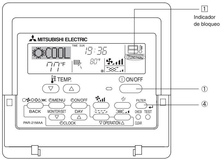 MITSUBISHI PLFY-P-NBMU-E - Bloqueo de los botones del mando a distancia (limite de referencia de Operacion) - 1