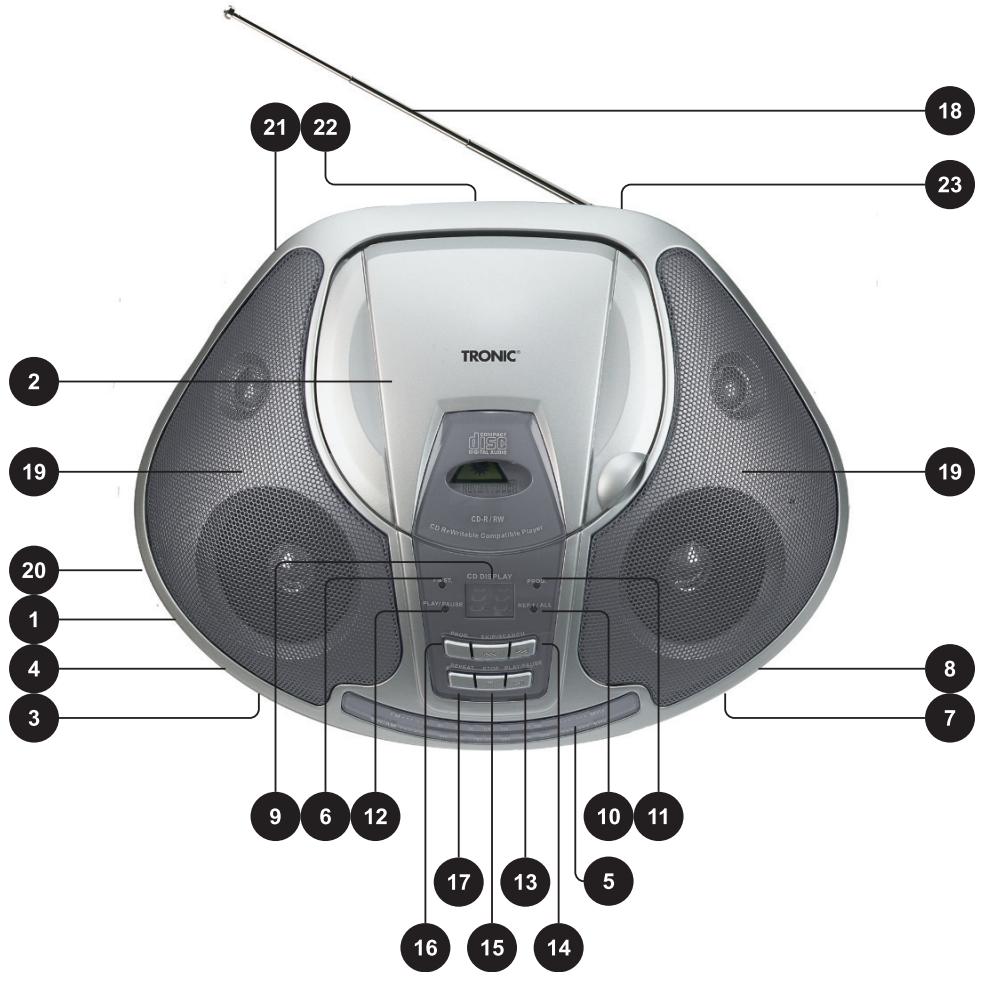 TRONIC KH 7000 PORTABLE TOP-LOADING CD-PLAYER WITH RADIO - 2