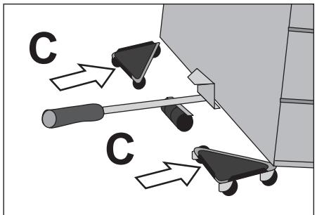 POWERFIX KH 2910 - Posizionamento del mobile sui rulli di trasporto - 2