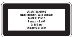 POWERFIX KH 2927-1 ULTRASONIC DISTANCE METER - Gefahr durch Laserstrahl! - 1