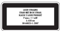 POWERFIX KH 2927-1 ULTRASONIC DISTANCE METER - Gevaar door laserstraal! - 1