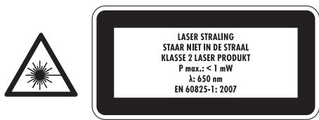 POWERFIX KH 4008 LASER SPIRIT LEVEL - A Letselgevaar! - 1