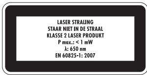 POWERFIX PLW 3 A1 LASER SPIRIT LEVEL - Gevaar door laserstraling - 1
