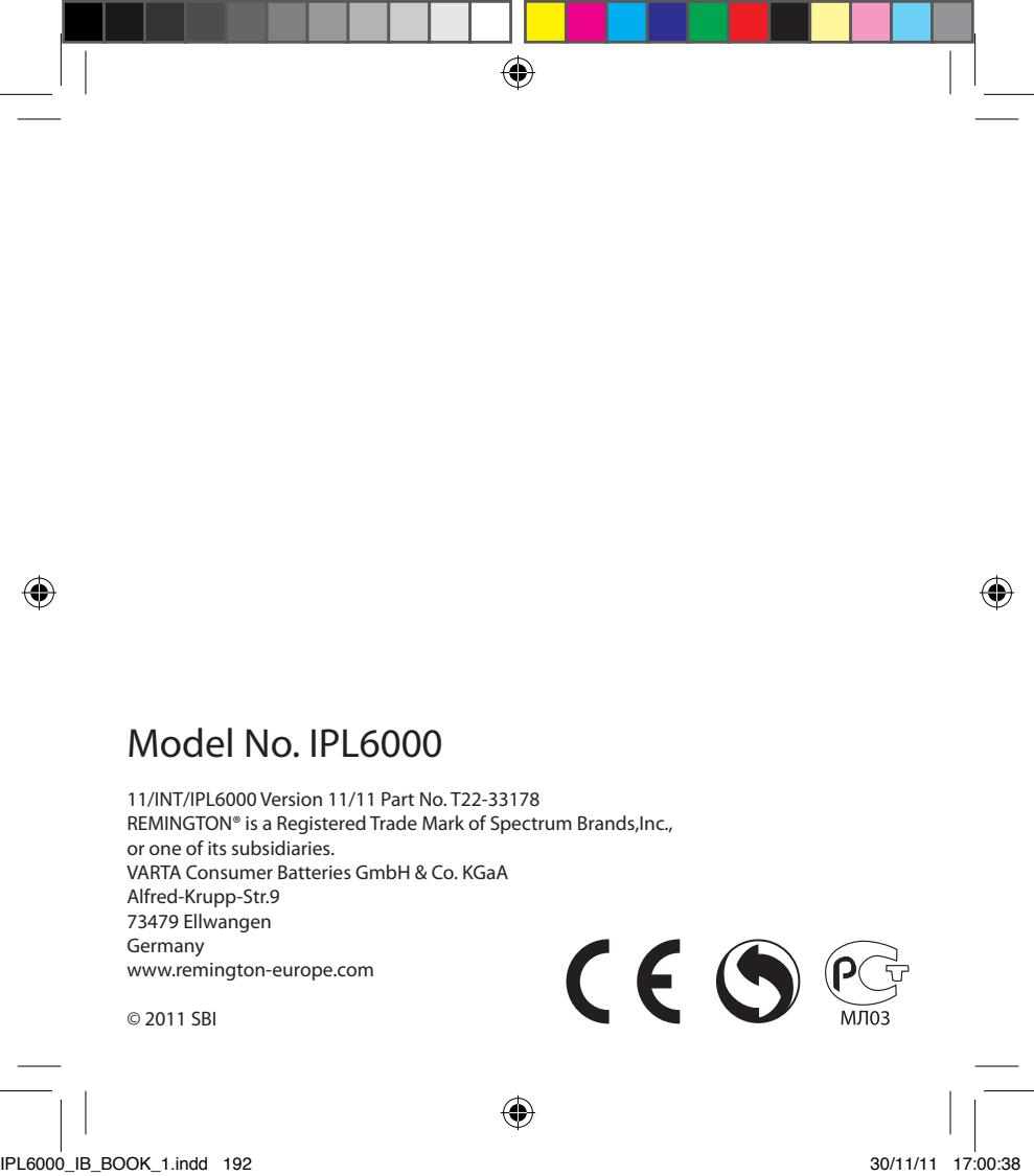REMINGTON IPL4000,  IPL4000,  IPL6000 I-LIGHT PRO - Tel. +385 1248111 - 2