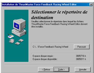THRUSTMASTER FORCE FEEDBACK RACING WHEEL - INSTALLER LES PILOTES/LE LOGICIEL SOUS WINDOWS 98 - 1
