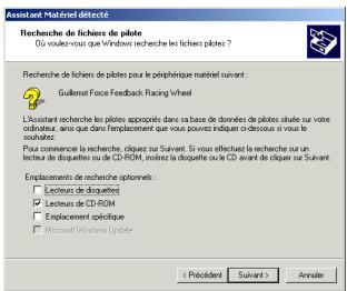THRUSTMASTER FORCE FEEDBACK RACING WHEEL - INSTALLER LES PILOTES/LE LOGICIEL SOUS WINDOWS 98 - 3