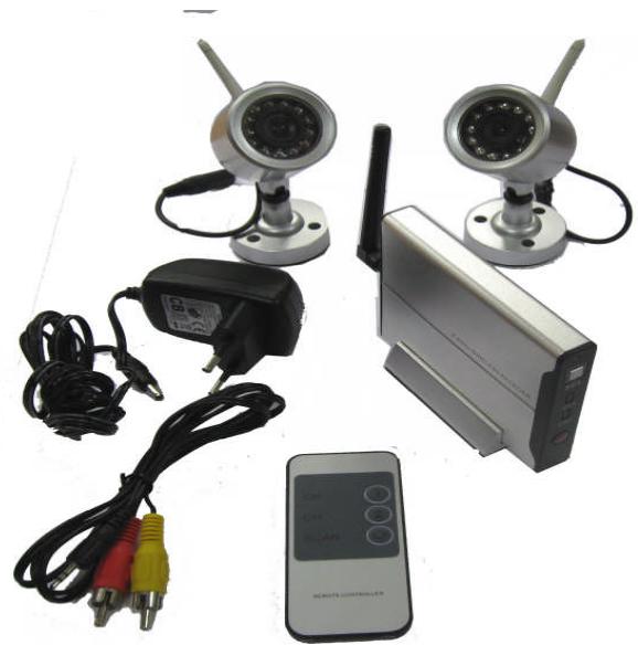 IDK MULTIMEDIA CIP-100 - Kit de surveillance 2caméras transmetteurs sansfil et un récepteur AudioVideo connexion TV - 1
