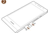 HUAWEI ASCEND P6 - Installazione della schedà micro SIM e microSD - 2