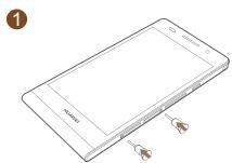 HUAWEI ASCEND P6 - Installing the Micro-SIM and microSD cards - 1