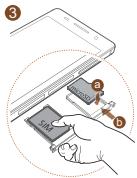 HUAWEI ASCEND P6 - De micro-SIM- en microSD-kaart installeren - 4