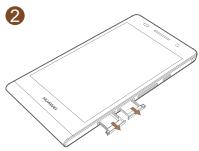 HUAWEI ASCEND P6 - Einsetzen der micro-SIM- und der microSDTM-Karte - 2
