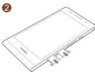 HUAWEI ASCEND P6 - Installing the Micro-SIM and microSD cards - 2