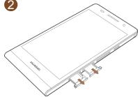 HUAWEI ASCEND P6 - De micro-SIM- en microSD-kaart installeren - 2