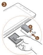 HUAWEI ASCEND P6 - Instalación de las tarjetas micro-SIM y micro-SD - 4
