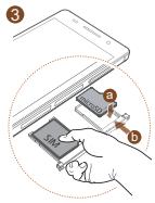 HUAWEI ASCEND P6 - Installing the Micro-SIM and microSD cards - 4