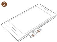 HUAWEI ASCEND P6 - Instalación de las tarjetas micro-SIM y micro-SD - 2