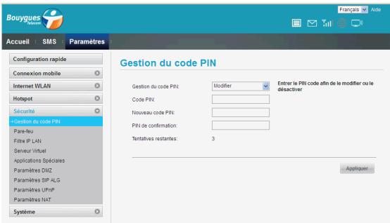 HUAWEI E5573 - Saisie du code PIN - 1