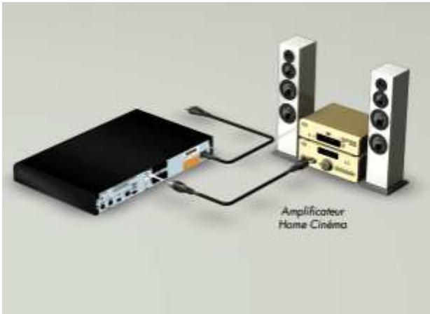 CANAL PLUS DUAL-T - RACCORDEMENT A UN AMPLIFICATEUR HOME CINEMA - 1