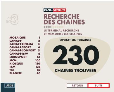 CANAL PLUS PILOTIME - RECHERCHE DES CHAINES - 2