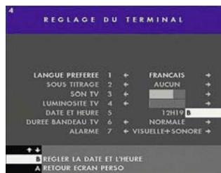 CANAL PLUS DECODEUR DE TYPE 1 - Ce menu vous permet de spécifique vos préférences. - 2