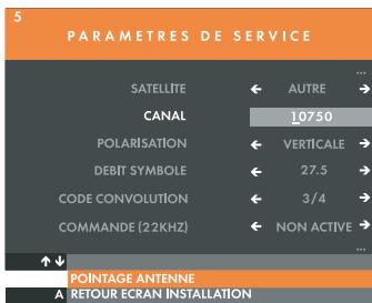 CANAL PLUS DECODEUR DE TYPE 1 - LES PARAMETRES ANTENNE - 2