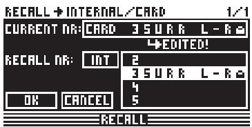 BEHRINGER DCX2496 - Le menu RECALL - 1