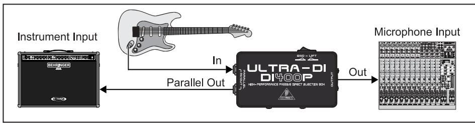 BEHRINGER DI400P - RECURPERER LE SIGNAL D'UN INSTRUMENT - 1