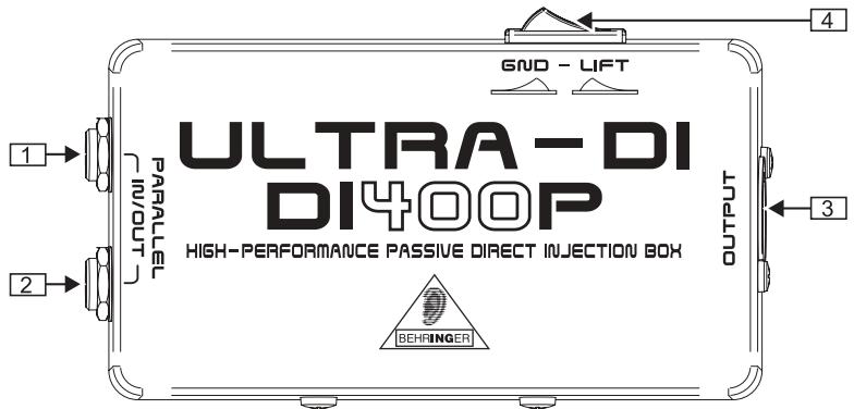 BEHRINGER DI400P - 1.COMMANDES ET CONNEXIONS - 1