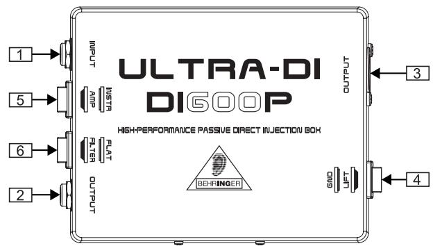 BEHRINGER DI600P - 1.COMMANDES ET CONNEXIONS - 1