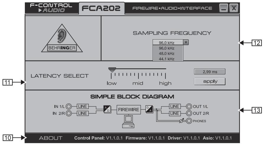 BEHRINGER FCA202 - Panneau de contrôle du FCA202 (CONTROL PANEL) - 3