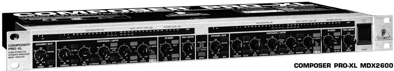 BEHRINGER MDXPROXL - Manuel d'utilisation - 2