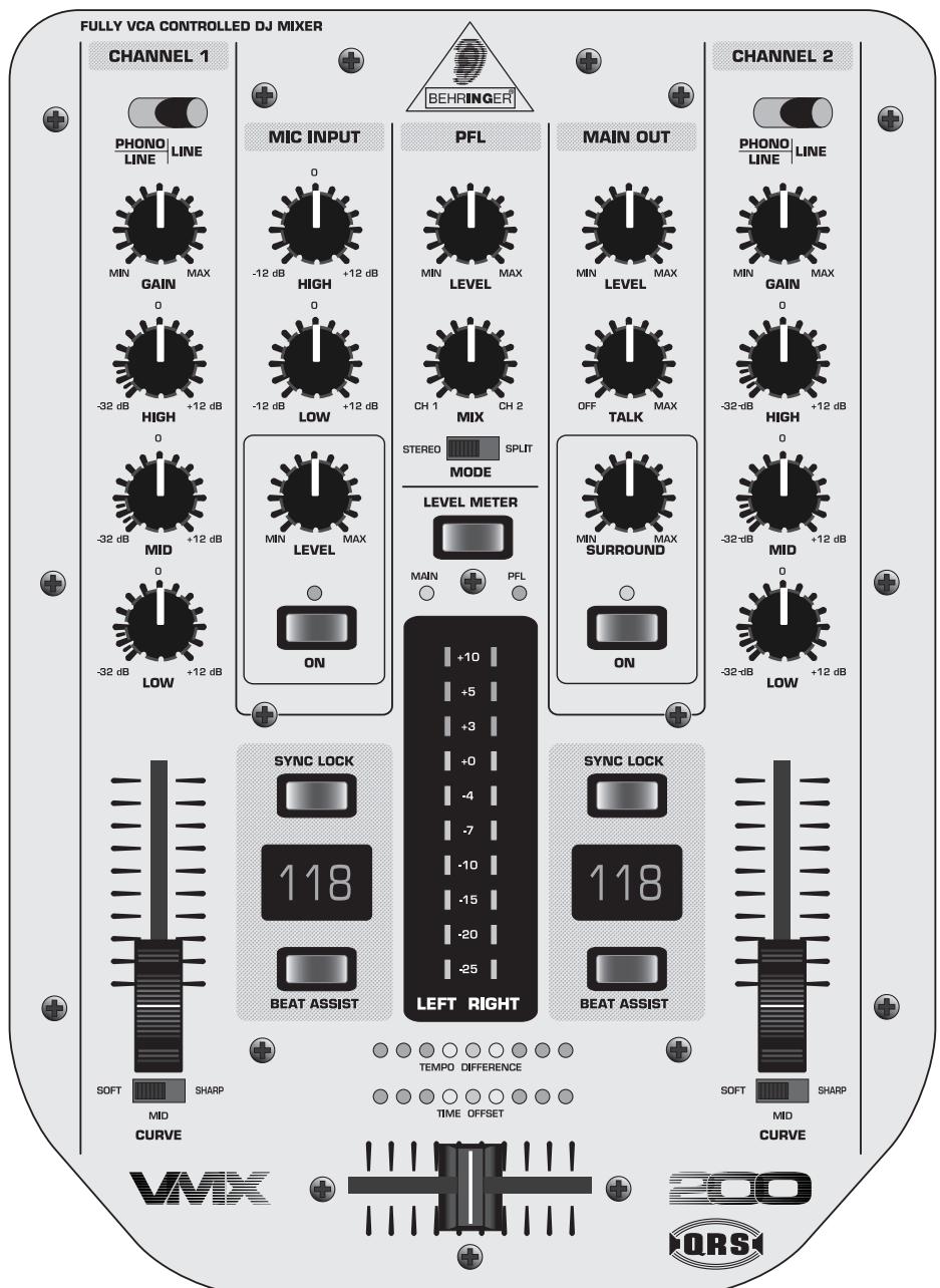 BEHRINGER VMX200 - Notice d'utilisation - 1