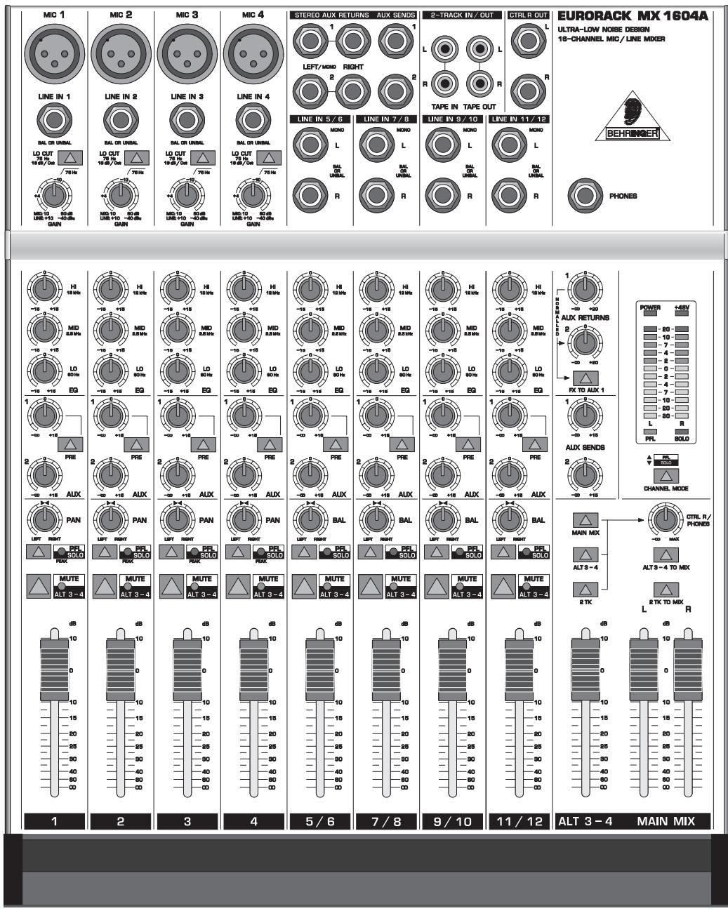 BEHRINGER MX1604A - Notice d'utilisation - 1