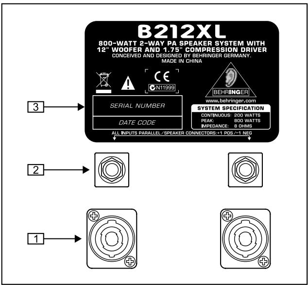 BEHRINGER B212XL - Connexions - 1