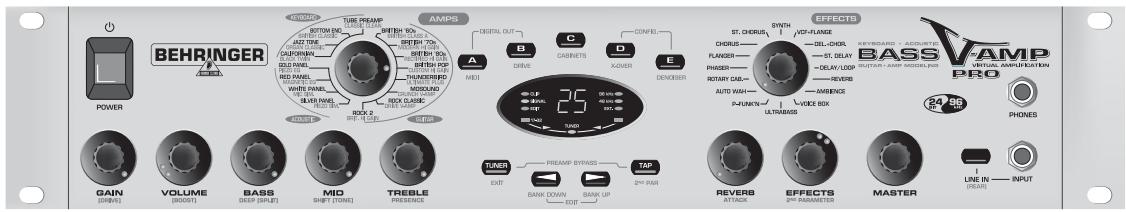 BEHRINGER BASS V-AMP PRO - Notice d'utilisation - 2