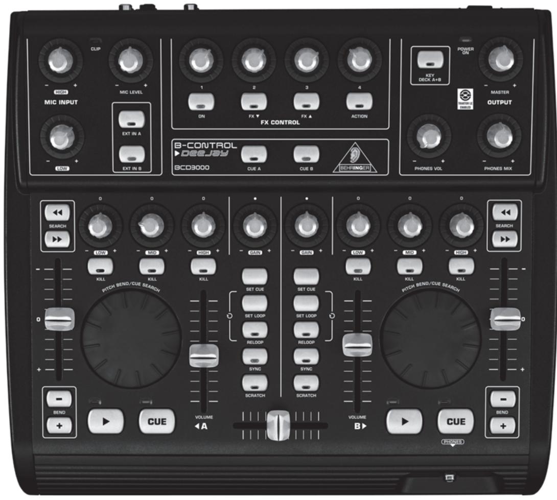 BEHRINGER BCD3000 - Manuel d'utilisation - 1