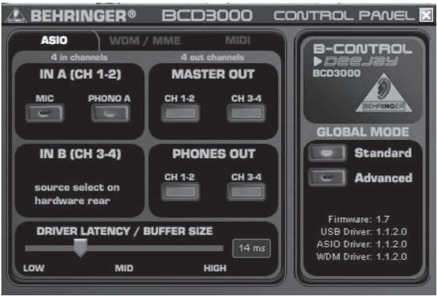 BEHRINGER BCD3000 - Selection du MODE GLOBAL (Global Mode) : - 1