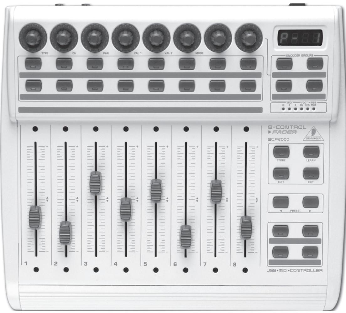 BEHRINGER BCF2000-WH - Manuel d'utilisation - 1