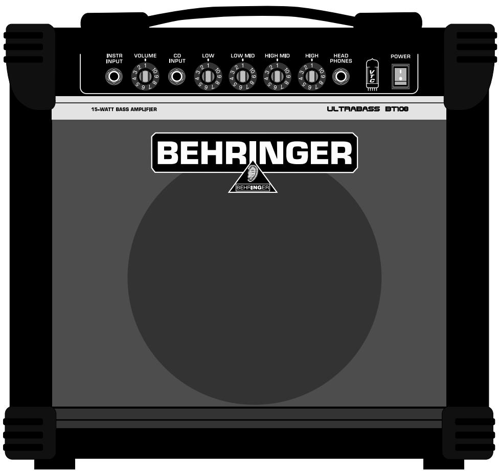 BEHRINGER BT108 - Manuel d'utilisation - 1