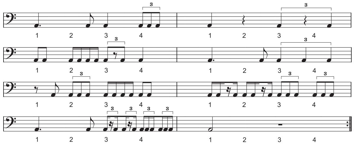 BEHRINGER BT108 BASSPACK - Exercice de rythme 3 : - 1