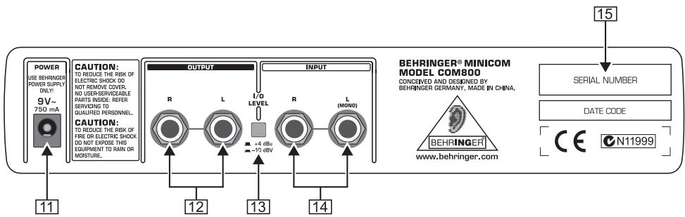 BEHRINGER COM800 - Panneau arrête - 1