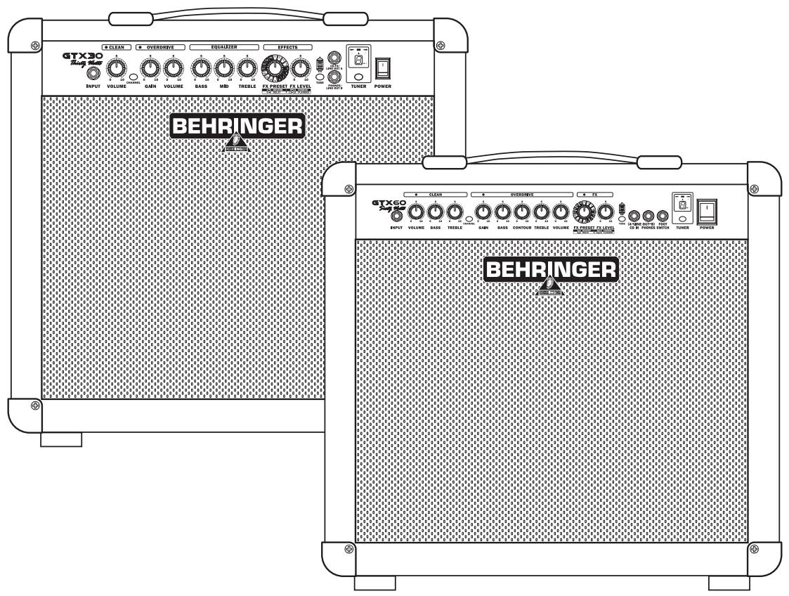 BEHRINGER GTX60 - Manuel d'utilisation - 1
