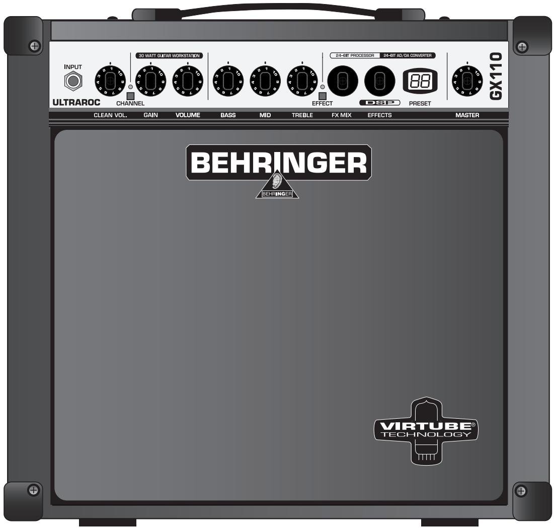 BEHRINGER GX110 - Notice d'utilisation - 1