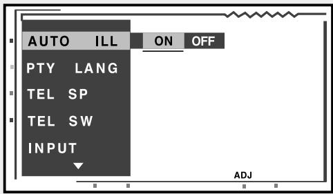 VDO DAYTON MR6000 - - Ajustes del punto de menu selectionado - 1
