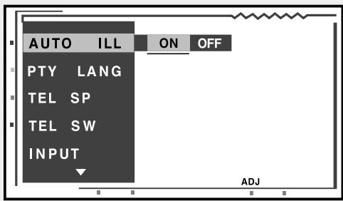 VDO DAYTON MR6000 - - Settings for selected menu items - 1