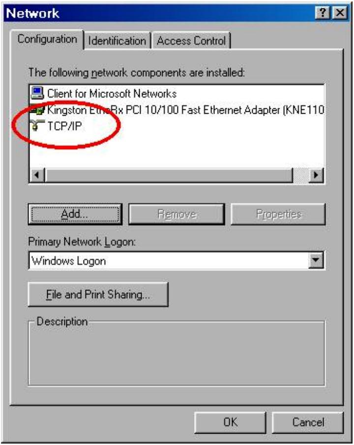 ALESIS ADAT-HD24 - Installer le protocole tcp/ip sous windows 95/98/me : - 3