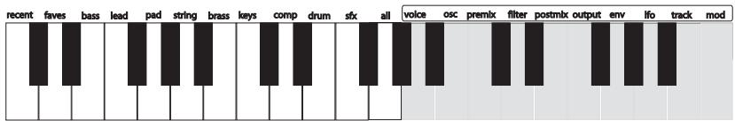 ALESIS MICRON - Schnellbedienung des Steuerregler-Kreises mit drücken und festhalten - 1