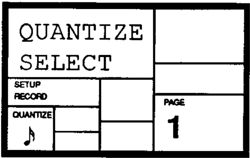 ALESIS SR-16 - PAGE 1: SELECTIONNER LA VALEUR DE QUANTISATION (QUANTIZE SELECT) - 1