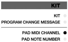 ALESIS CONTROLPAD - PAD MIDI CHANNEL (canale MIDI del pad) - 1